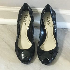 Black Patterned Pumps